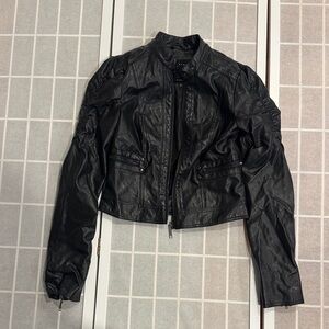 Therapy Black Leather Jacket for Women